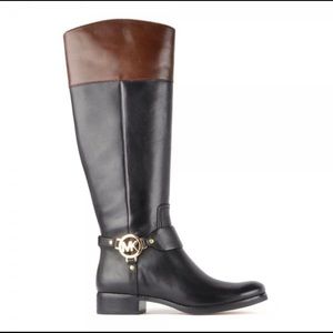 Michael Kors Black Leather Knee High Boots